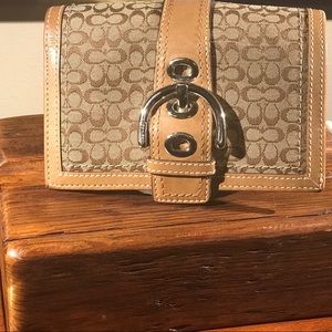 Coach Classic Jacquard Canvas Wallet w/Soho Buckle